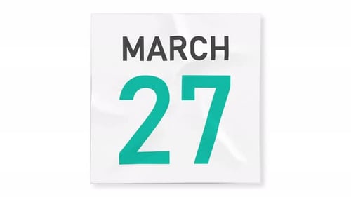 March 28 Date After Torn Page of a Paper Calendar
