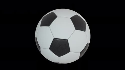 Rotierender, nahtloser Fußballball, 4K, mit Alpha-Kanal