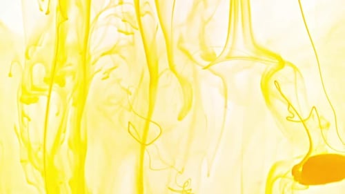 Abstract Yellow Ink Swirls and Patterns