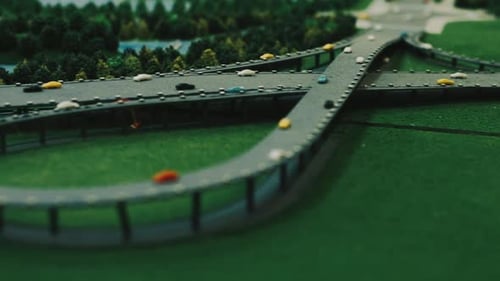 Modern city road junction architecture model for business presentation