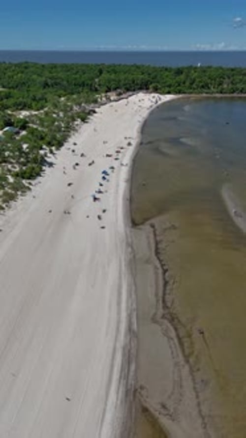 Grand Beach Manitoba Aerial Over Lake Winnipeg Looking South Timelapse Vertical