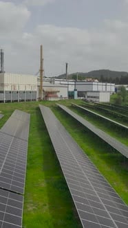 Vertical Video of Sonal Panels Farm. Renewable Energy Aerial View ...