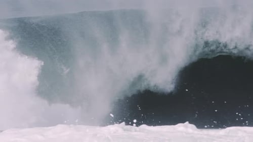 Crashing Ocean Wave With White Foam and Spray
