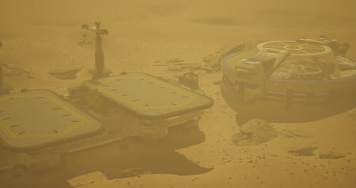 Futuristic Space Colony Base on Alien Planet