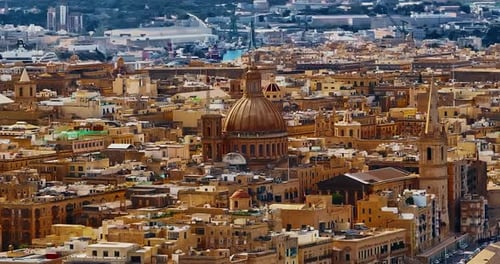 Aerial View of Valletta the Capital City of Malta