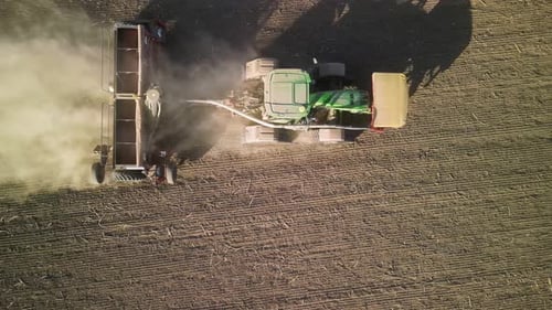 Tractor on the field seeding wheat