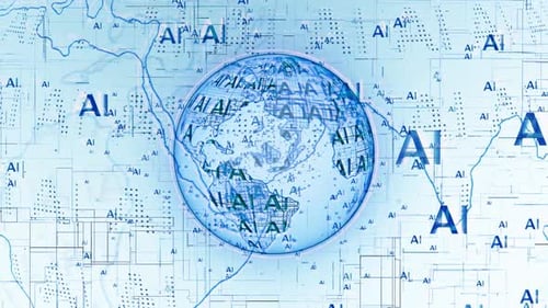 Global Artificial Intelligence Network Digital Background