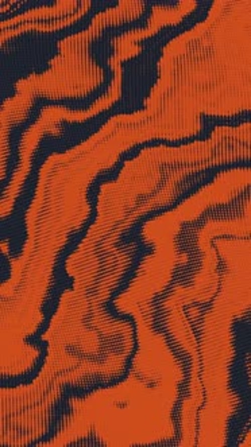 Abstract Halftone Fluid Motion Background Scratched Pop Art Wavy Dynamic Dotted Flames Vertical
