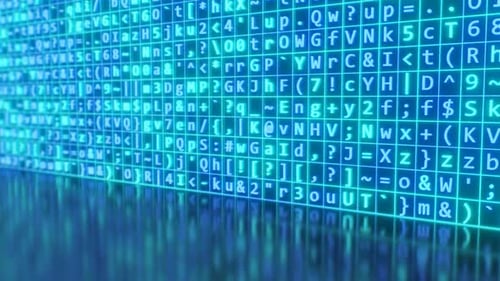 Random Computer Hacking Text Virus Code Cyberspace Security Concept