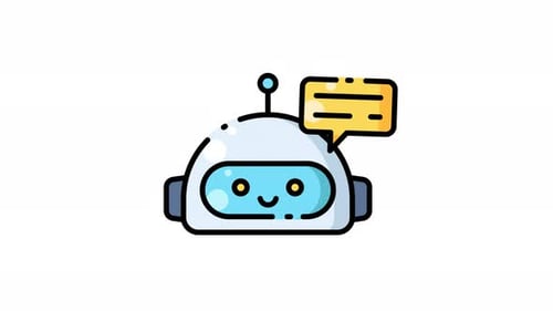 Robot with a speech bubble icon animation