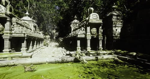 Overgrown Ruins and Weathered Stones Tell Stories of History