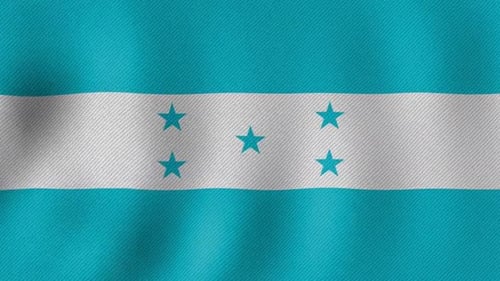Animated Waving Flag of Honduras with Realistic Fabric Texture