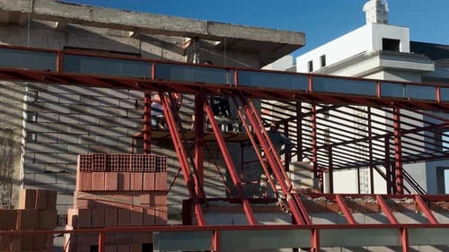 View of the Construction Site From the Top of the Roof of the Residential Complex