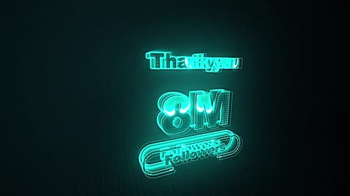 Glowing Neon Thank You 8 Million Followers Reveal
