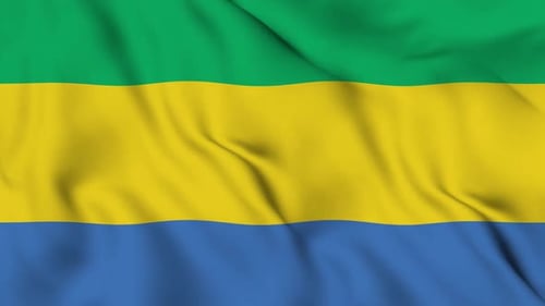 Realistic Waving Gabon Flag Seamless Loop