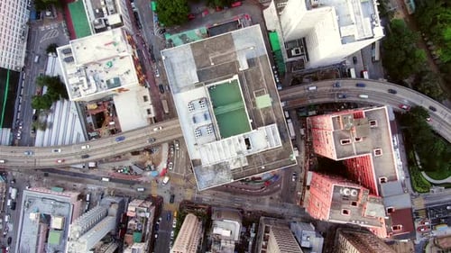 Cinematic Drone Journey Through Hong Kong Skyline And Urban Streets
