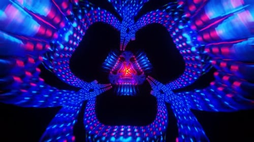 Neon Swirls Pulse Rhythmically in a Pulsating VJ Loop