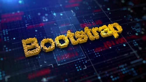 Futuristic 3D Voxel Text Reveal on Digital Background