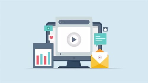 Campaña moderna de marketing de vídeo para la promoción de la marca