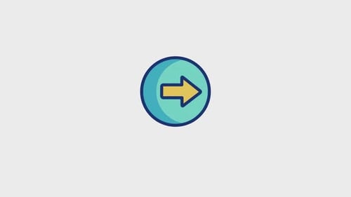 Flat Design Animated Right Arrow Icon in Circle
