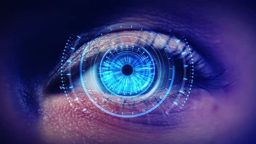 Futuristic Digital Eye Scan Interface