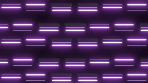 Dynamic purple neon glowing rectangles moving in seamless pattern