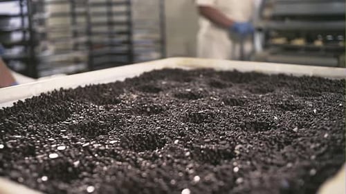 Chocolate Chip Tray Press in Food Factory