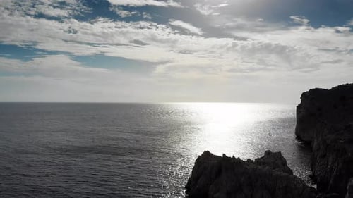 Seascape and rocky coastline