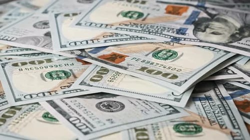 Close Up of Pile of One Hundred Dollar Bills