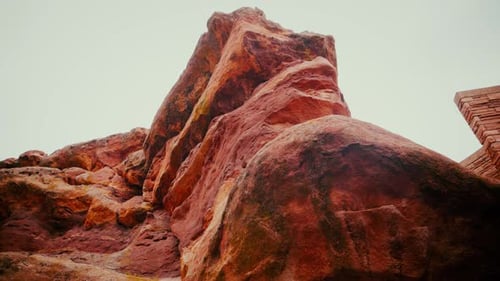 Shot at Red Rocks Amphitheatre of the rock formations that make up the back of the stage