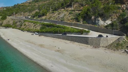 Scenic Aerial of Hidden Coastline with Sandy Beach