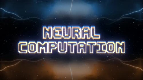 Texto de neón de computación neuronal con fondo de estilo retro