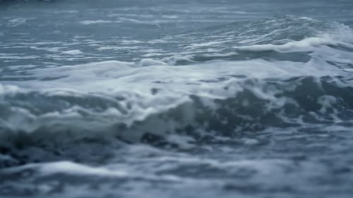 Ocean Wave Foam Splashing in Abstract Nature Background. Blue Sea Water Texture