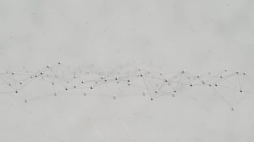 Network of connected nodes. Digital futuristic technology. Seamless loop 3D render animation