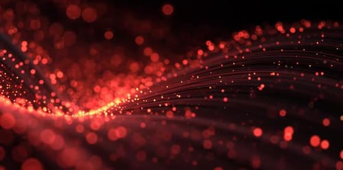 Modern Abstract Glowing Particle Wave Motion Background