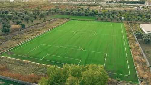 Big Soccer Field In The Countryside