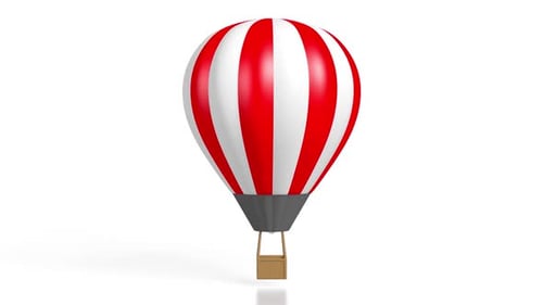 Modern 3D Hot Air Balloon Floating Seamless Loop Animation