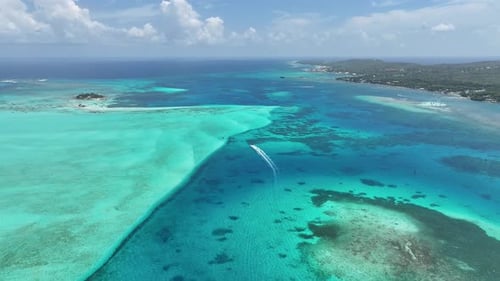Underwater Dune At San Andres Providencia Y Santa Catalina Colombia. Colombian Caribbean Beach. Blue