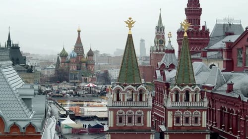Moscow Kremlin, the red square, view from the window