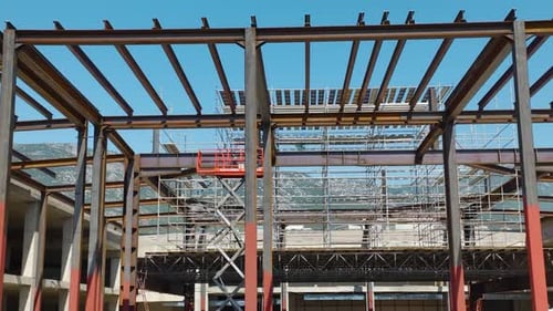 Aerial View Culmination of Commercial Complex Construction Evolving Cityscape with CuttingEdge