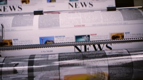 Dynamic Newspaper Printing Process on Industrial Press
