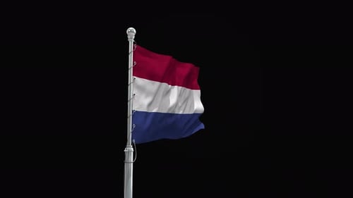 Realistic Waving Flag on Pole for Broadcasts and Events