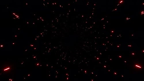 Diffusion lente des particules de paillettes rouges