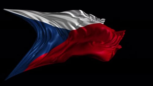 Realistic Czech Republic Flag Waving Animation