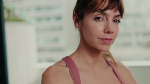 Woman Looking at Camera in Close Up Shot