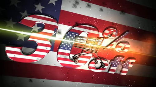 Patriotic 30 Percent Off Sale Advertising Text Animation