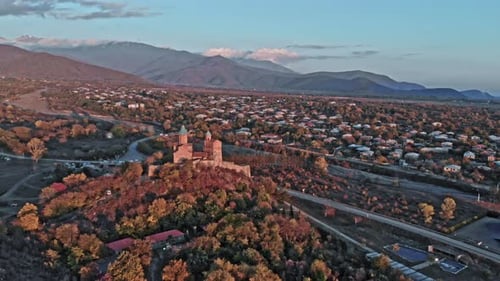 Beautiful Gremi fortress on green hill, sightseeing tourism in Georgia, nature