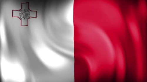 Realistic Waving Flag of Malta Loop
