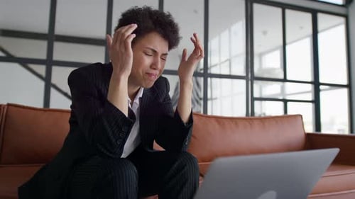 Business Woman Stressed After Job Loss