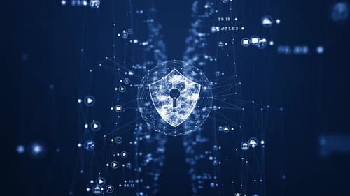 Futuristic Digital Security Network Connection Abstract Background
